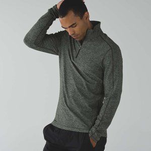 Lululemon  Mens Surge Warm Pullover 1/2 Zip  Heathered Gator Green  Size Large